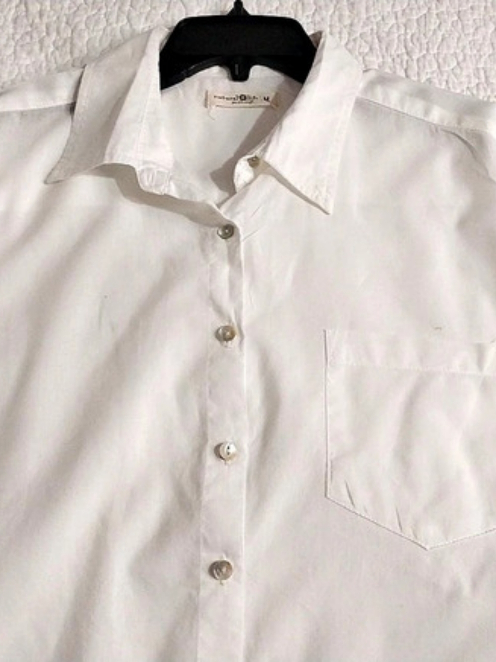 natural life White Cotton Button Down Classic Shirt in White Size Medium - Picture 4 of 10